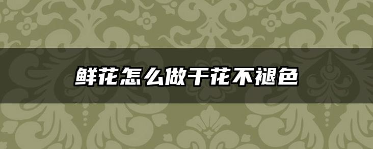 鲜花怎么做干花不褪色