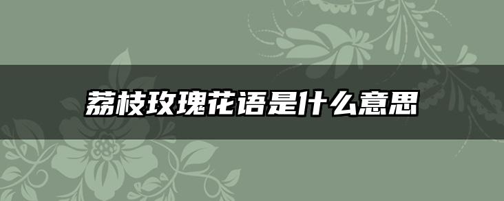 荔枝玫瑰花语是什么意思