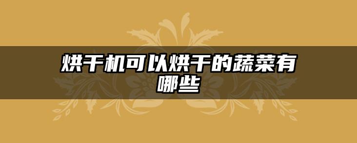 烘干机可以烘干的蔬菜有哪些