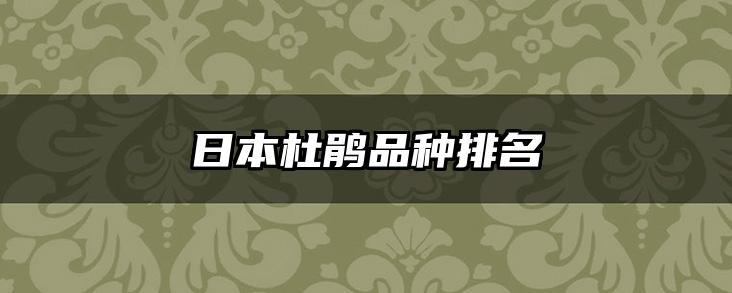 日本杜鹃品种排名