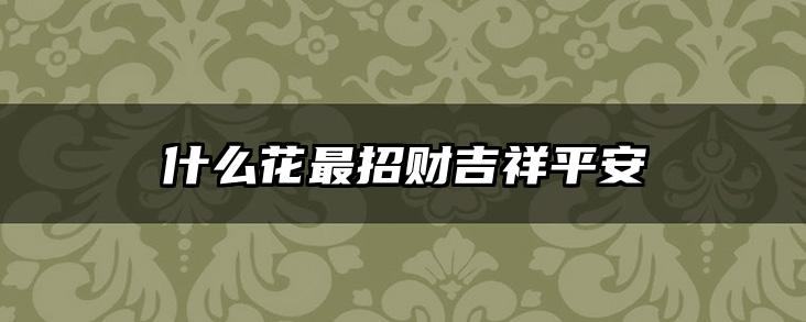 什么花最招财吉祥平安