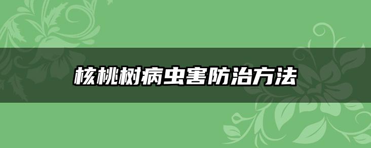 核桃树病虫害防治方法