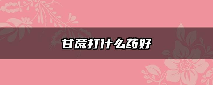 甘蔗打什么药好