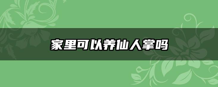 家里可以养仙人掌吗
