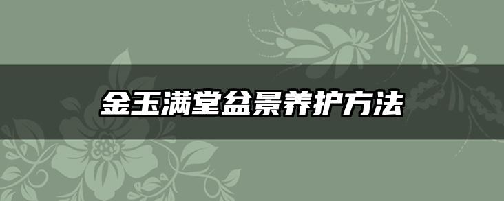 金玉满堂盆景养护方法