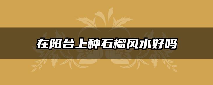 在阳台上种石榴风水好吗