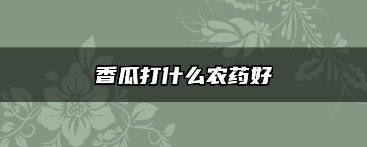 香瓜打什么农药好