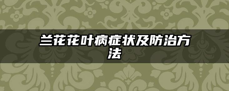兰花花叶病症状及防治方法