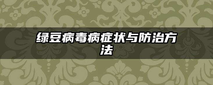 绿豆病毒病症状与防治方法