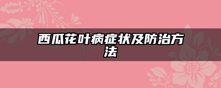 西瓜花叶病症状及防治方法