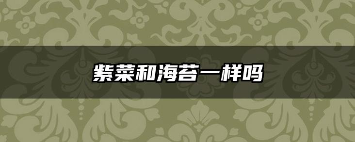 紫菜和海苔一样吗