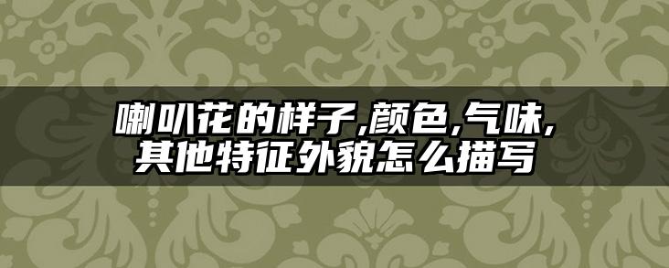 喇叭花的样子,颜色,气味,其他特征外貌怎么描写
