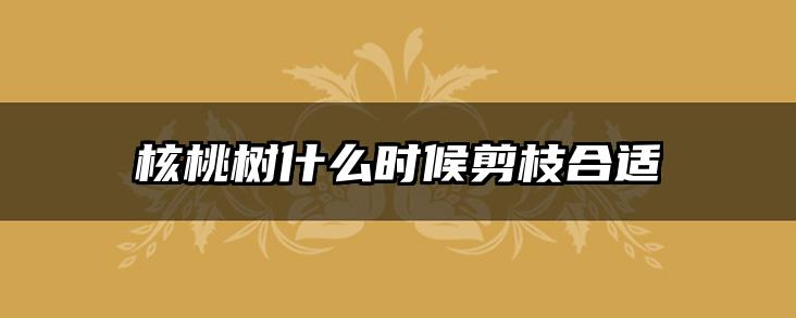核桃树什么时候剪枝合适
