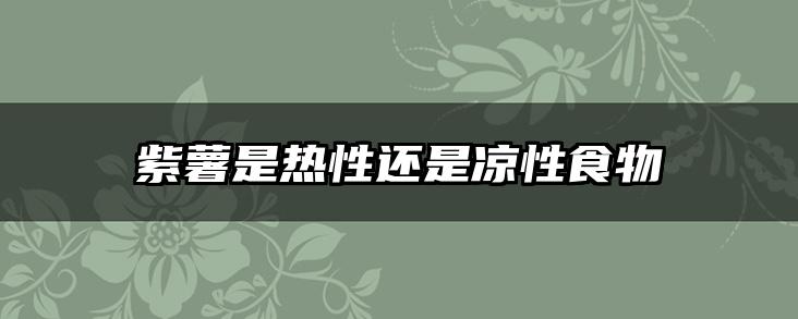 紫薯是热性还是凉性食物