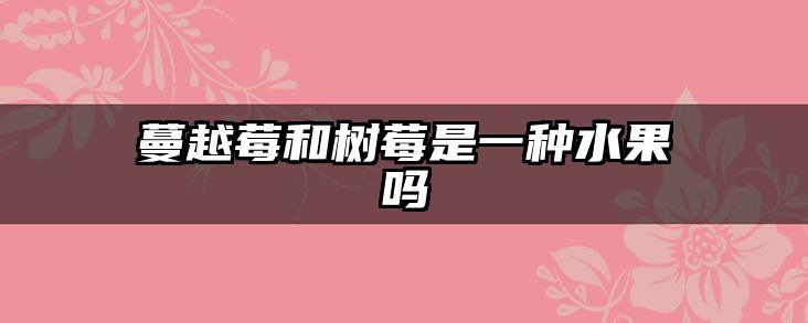 蔓越莓和树莓是一种水果吗