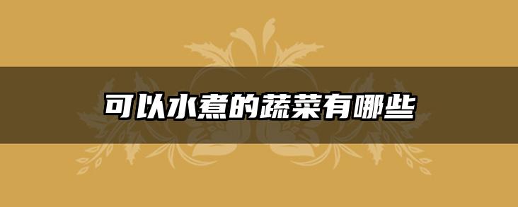可以水煮的蔬菜有哪些