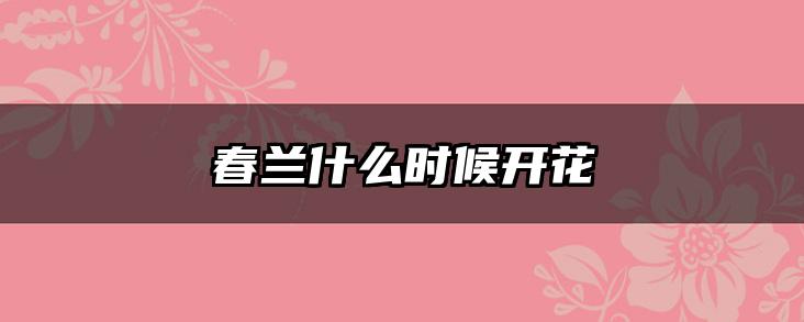 春兰什么时候开花