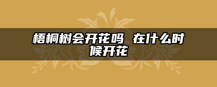 梧桐树会开花吗 在什么时候开花