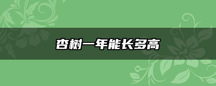杏树一年能长多高