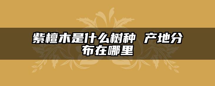 紫檀木是什么树种 产地分布在哪里