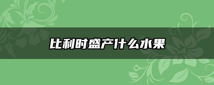 比利时盛产什么水果