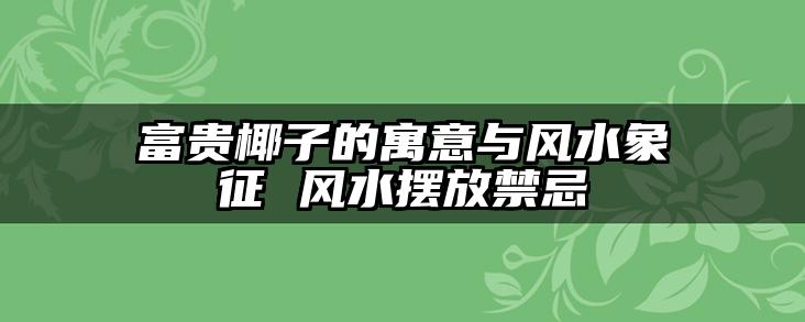 富贵椰子的寓意与风水象征 风水摆放禁忌