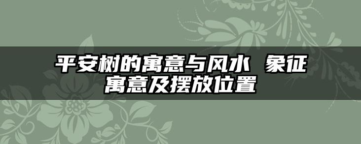 平安树的寓意与风水 象征寓意及摆放位置