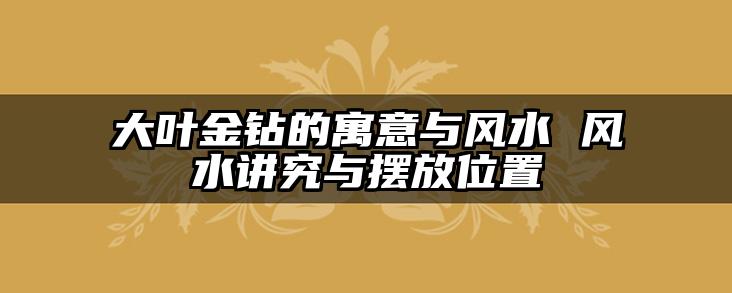 大叶金钻的寓意与风水 风水讲究与摆放位置