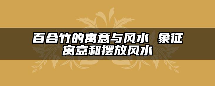 百合竹的寓意与风水 象征寓意和摆放风水