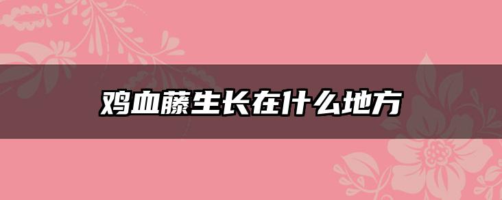 鸡血藤生长在什么地方