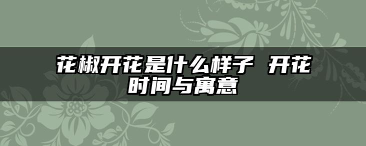 花椒开花是什么样子 开花时间与寓意