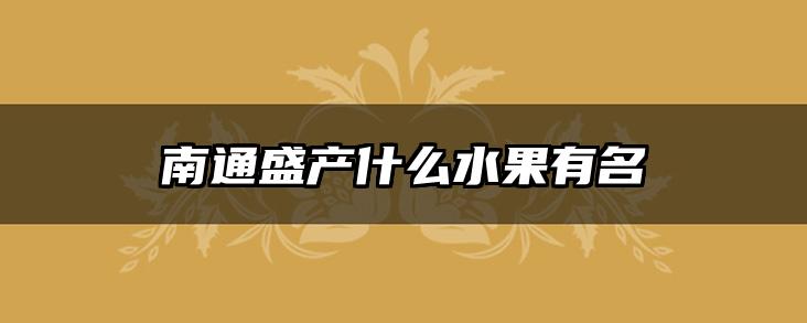 南通盛产什么水果有名