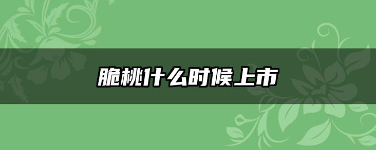脆桃什么时候上市